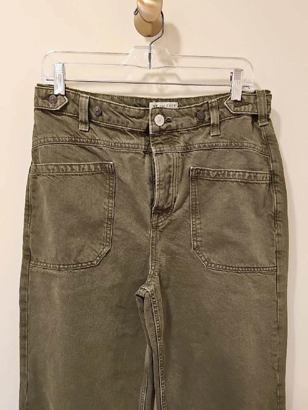 Free People Palmer Wide Leg Jeans; EUC; Size 29;  Color: Greenery